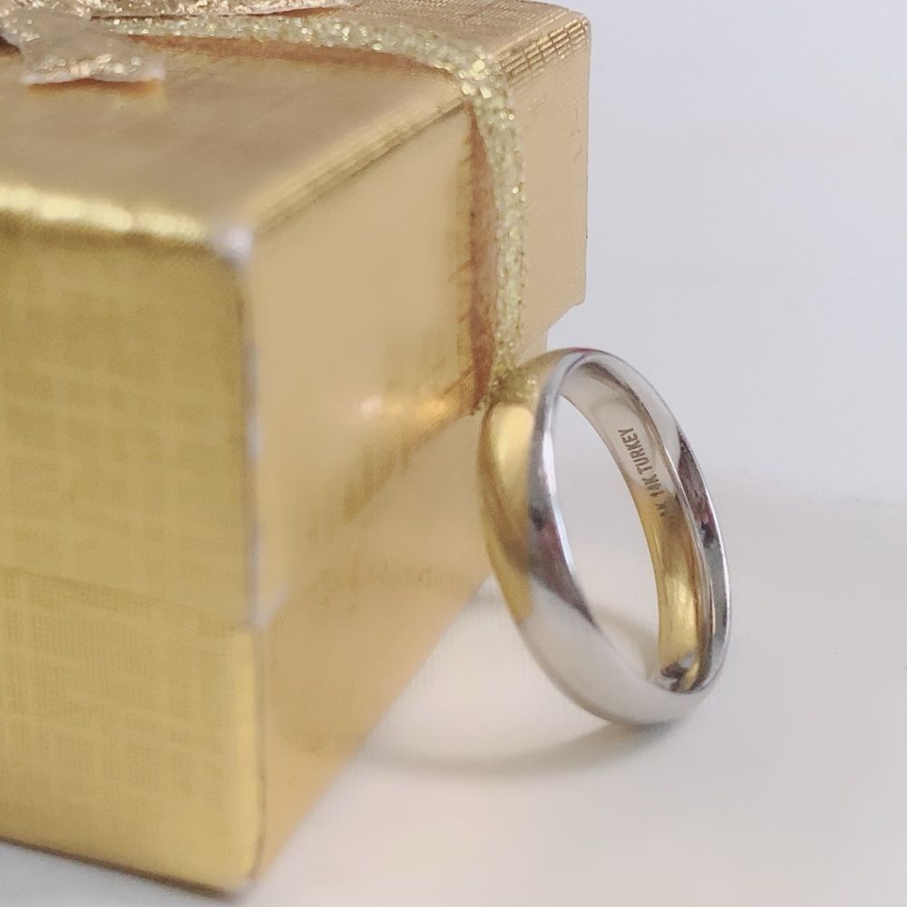 14k Turkey White Gold Wedding Band Ring Sz 5